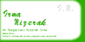 irma mizerak business card